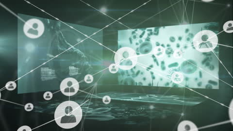 Digital Medical Infographic on Network Connection Concept