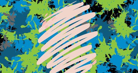 Dynamic Abstract Pattern with Vibrant Color Blots