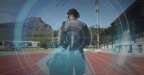 Technology and Sports Concept Featuring Athlete on Track