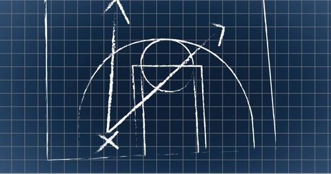 Strategic Sports Game Plan on Digital Blueprint - Download Free Stock Images Pikwizard.com