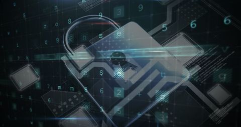 Digital Security Concept with Transparent Lock and Data Matrix - Download Free Stock Images Pikwizard.com