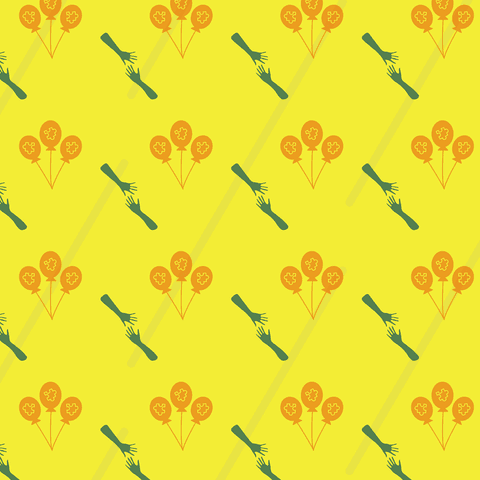 colorful balloons and hands seamless pattern on transparent yellow - Download Free Stock Videos Pikwizard.com