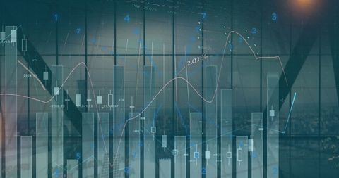 Financial Data Analytics Over Cityscape Blue Tones - Download Free Stock Images Pikwizard.com