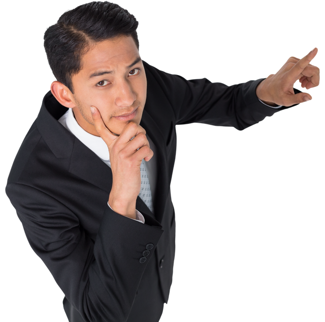 Transparent Background Pensive Businessman with Raised Hand - Download Free Stock Videos Pikwizard.com