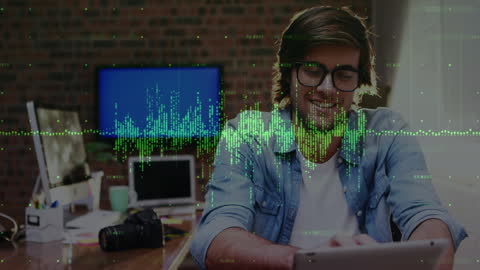 Entrepreneur Analyzing Financial Data on Digital Dashboard