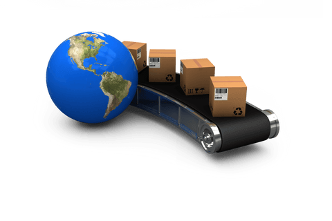 Transparent Illustration of Globe with Moving Cardboard Boxes - Download Free Stock Videos Pikwizard.com