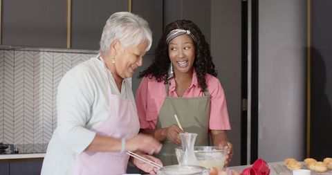 Diverse Family Baking Delicious Treats Together at Home