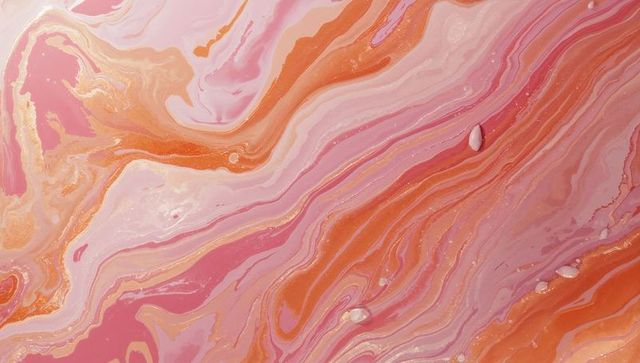Dynamic swirls in pink and orange fluid abstract art