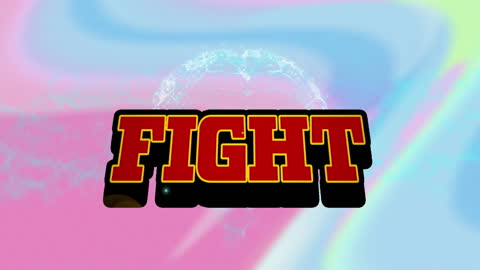 Animated Fight Text with Brain and Digital Graphics