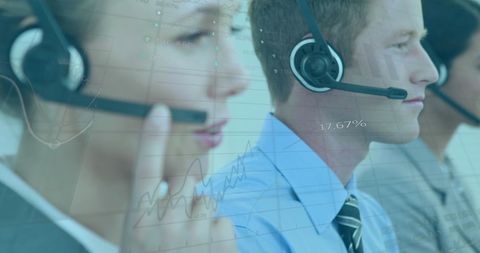 Customer Service Professionals in Modern Office Environment