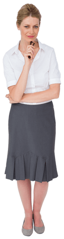 Confident Businesswoman Holding Glasses Transparent Background
