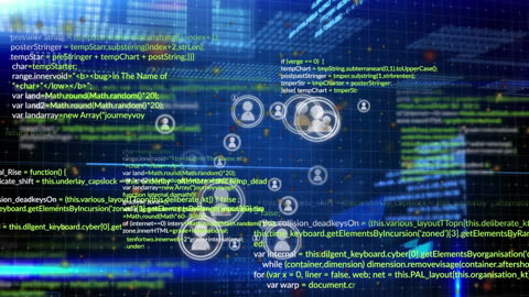 Digital Data Processing Concept Over Media and Network Icons