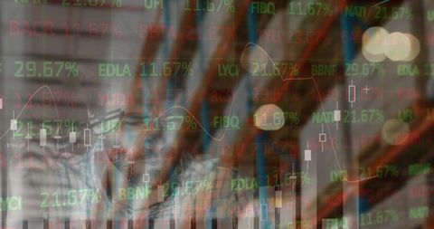 Abstract Stock Market Data Overlaying Warehouse Background - Download Free Stock Images Pikwizard.com