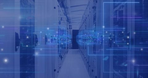 Digital Data Processing in Server Room with Integrated Network - Download Free Stock Images Pikwizard.com