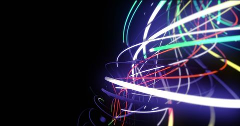 Colorful Abstract Light Trails on Black Background - Download Free Stock Images Pikwizard.com