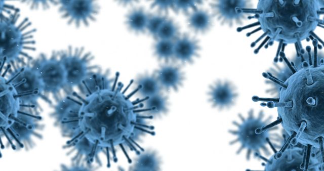 Close-Up of Blue Virus Cells on White Background - Download Free Stock Images Pikwizard.com