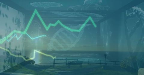 Holographic Cube with Line Graphs and DNA over Coastal Bluff