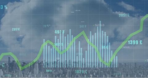 Financial Growth Graph Over Urban Skyline with Currencies - Download Free Stock Images Pikwizard.com