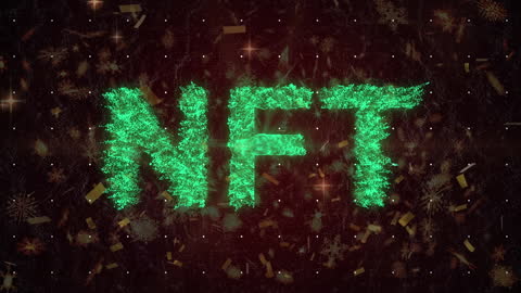 Glow in Dark NFT Text with Celebratory Confetti Animation