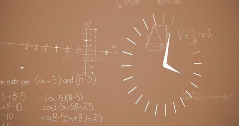 Clock Over Mathematics Formulas Illustrating Time and Science Concept - Download Free Stock Images Pikwizard.com
