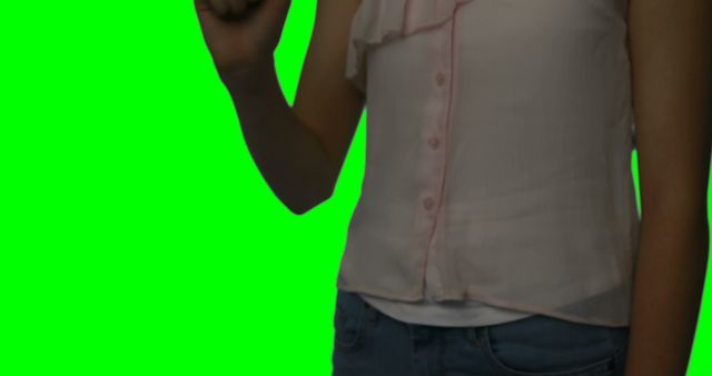 Person Drawing on Green Screen, Wearing Casual Clothes - Download Free Stock Images Pikwizard.com