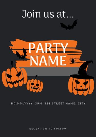 Spooky Halloween Party Invitation Design - Download Free Stock Templates Pikwizard.com