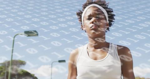 Athlete in Digital Sphere Embracing Innovation and Fitness