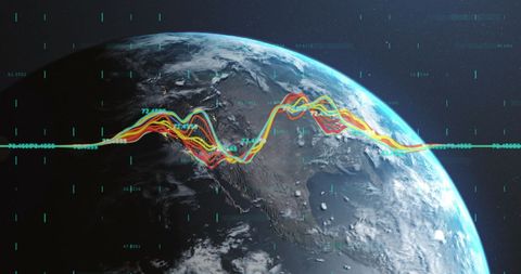 Digital Financial Data Visualization on Earth - Download Free Stock Images Pikwizard.com