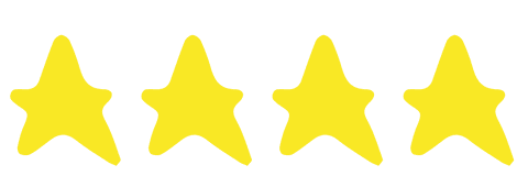 Four Transparent Yellow Stars for Ratings or Awards