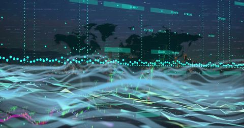 Digital Data Overlays on World Map in Futuristic Design - Download Free Stock Images Pikwizard.com