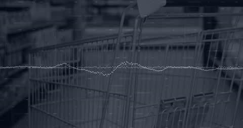 Digital Graph Overlays on Shopping Cart Background