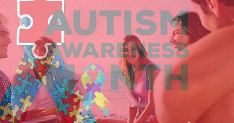 Autism Awareness Celebration with Friends at Sunset Beach Party