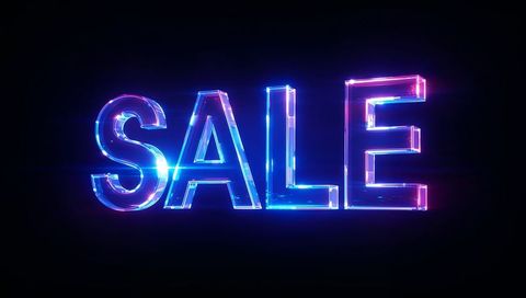 Shining 3d neon sale letters with blue-magenta glass effect and reflective glow