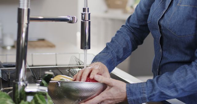 Person Washing Fresh Vegetables in Kitchen Sink for Healthy Cooking - Download Free Stock Images Pikwizard.com