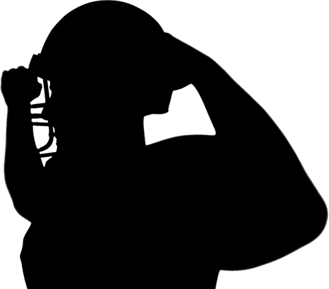 Transparent silhouette of male american football player vector