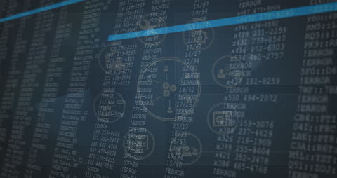 Digital Data Processing Concept Over Grid Network Background