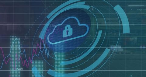 Digital Cloud Computing Security with Data Analytics Visualization - Download Free Stock Images Pikwizard.com