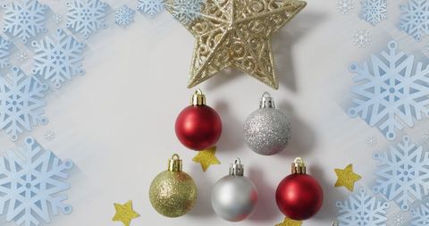 Festive Christmas Decorations with Snowflake Pattern - Download Free Stock Images Pikwizard.com