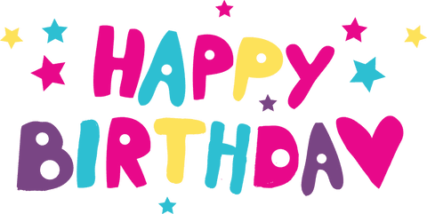 colorful happy birthday text and stars on transparent background - Download Free Stock Videos Pikwizard.com