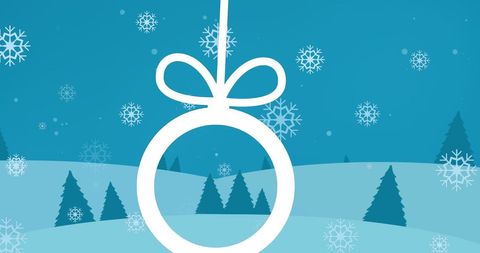 Winter Snowfall Over Bauble with Festive Landscape - Download Free Stock Images Pikwizard.com