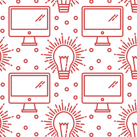 Seamless Pattern of Computers and Lightbulbs on Transparent Background - Download Free Stock Videos Pikwizard.com