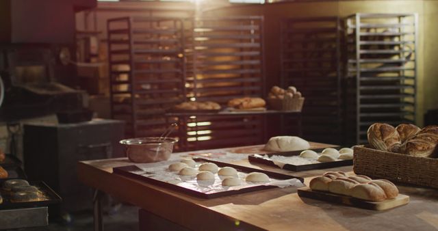Professional Bakery Kitchen with Freshly Baked Bread and Pastries - Download Free Stock Images Pikwizard.com