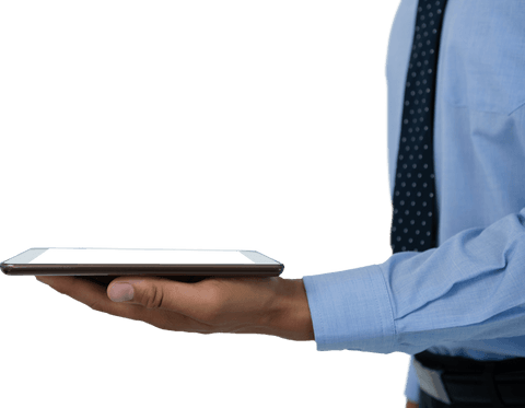 Transparent Image of Businessman Holding Tablet - Download Free Stock Videos Pikwizard.com