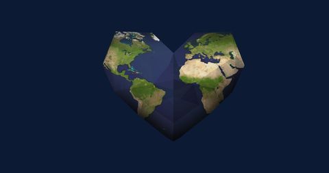 Heart-Shaped Globe Representing Global Unity and Connections - Download Free Stock Images Pikwizard.com