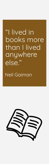 Composition of quote of neil gaiman and book drawing - Download Free Stock Videos Pikwizard.com