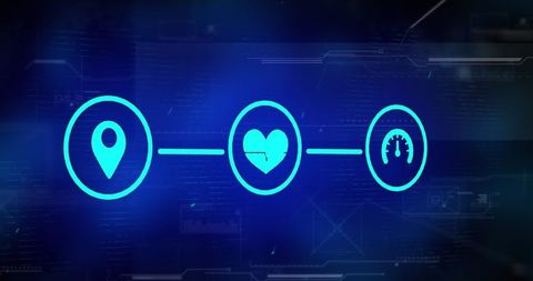 Digital Health Monitoring with Connected Data Icons - Download Free Stock Images Pikwizard.com