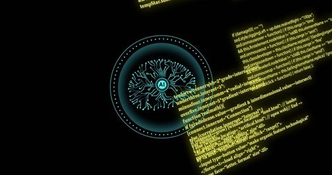 Digital Neural Network Interface Floating Amongst Code - Download Free Stock Images Pikwizard.com
