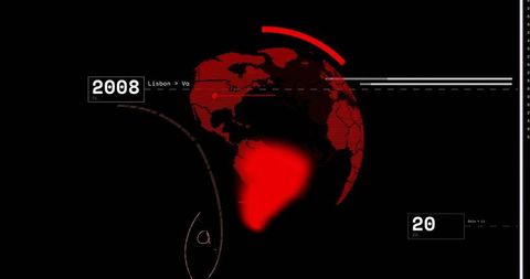 Futuristic digital globe with data elements