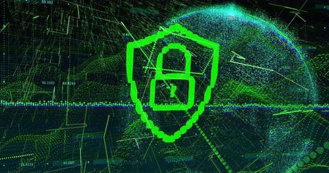 Futuristic Digital Data Security Concept with Globe and Padlock Icon - Download Free Stock Images Pikwizard.com