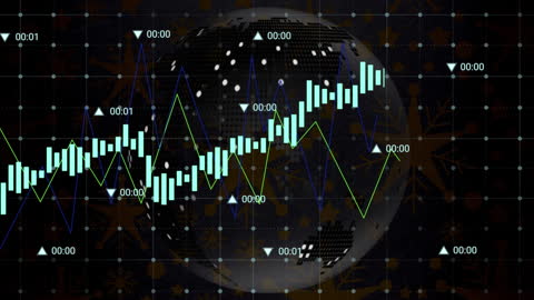 Digital World Map with Timelapse Integrated Data Charts